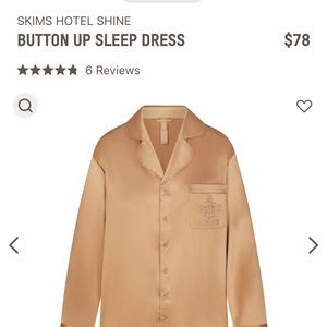 Skims hotel shine button up sleep dress